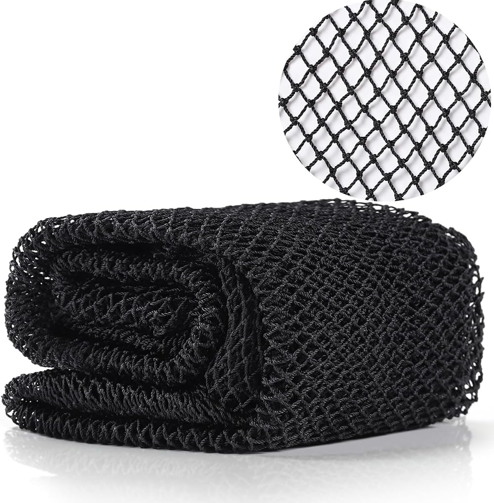JASSINS African Net Bath Sponge Back Scrubber 66 Inch Stretch Black