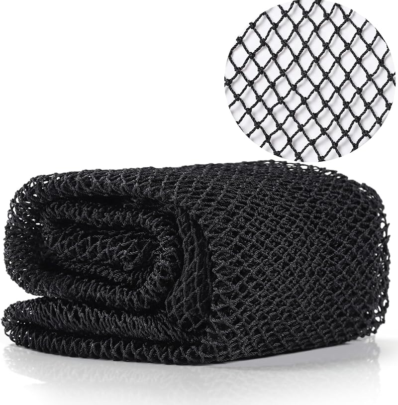 JASSINS African Net Bath Sponge Back Scrubber 66 Inch Stretch Black
