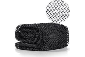 African Net Long Bath Net Sponge,JASSINS Bathing Body Exfoliating Shower Body Back Scrubber Skin Smoother,Stretch Length to 66 INCH (Black)