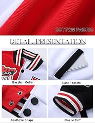COZYPOIN Women's Varsity Jacket Cropped Letterman