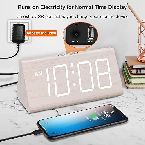 Wooden Alarm Clock Despertador Usb DreamSky Wooden Digital Alarm