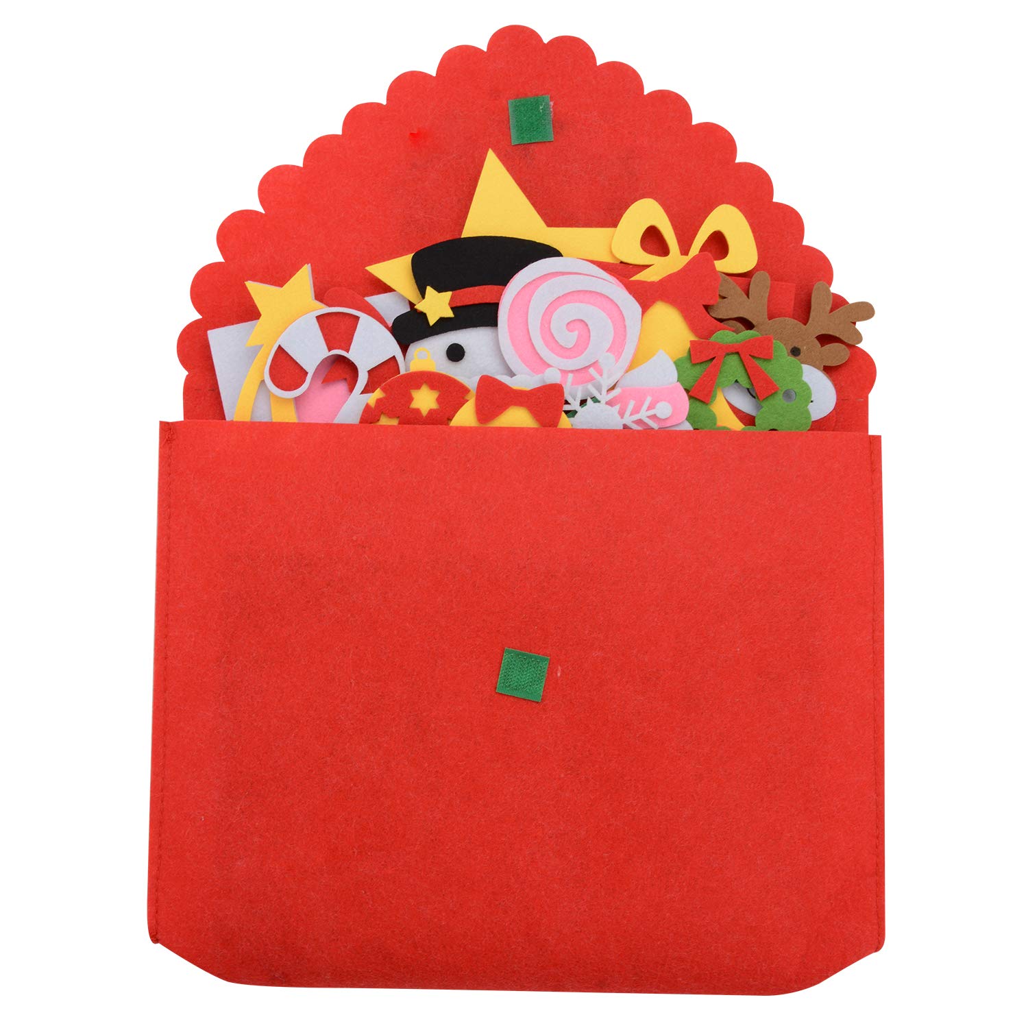 DIY Felt Christmas Tree, Fascigirl Fairy DIY Christmas Door Wall Hanging Decorations Christmas Tree with 16.4ft Colorful LED String Light , 28 Ornaments and 1 Red Gift Bag Xmas Gifts for Kids