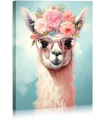 Amazon.com: Alpaca Canvas Wall Art Abstract Alpaca Wall Art Cute
