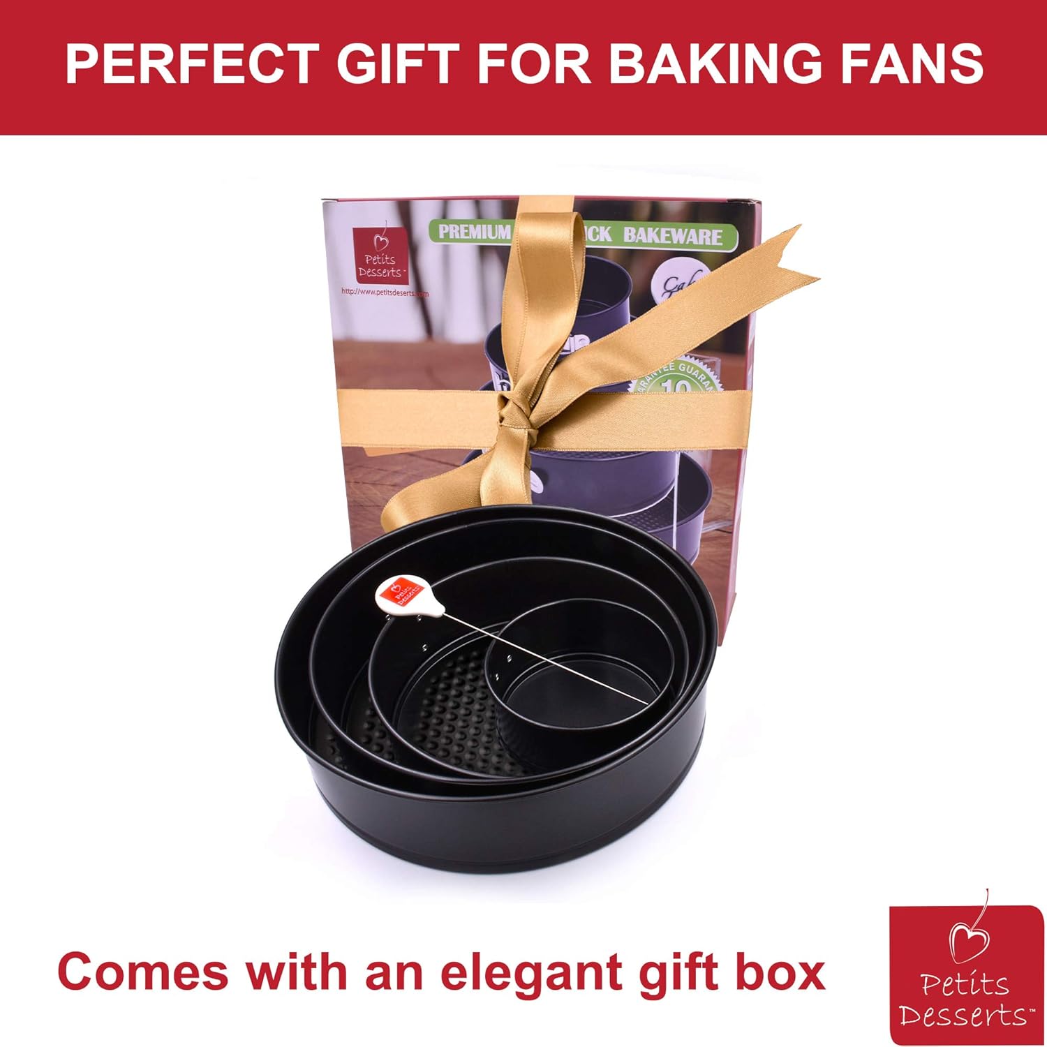 Springform Pan Set of 4: 4 7 9 and 10 inch | Cheesecake Pan | Nonstick Leakproof Cake Baking Pans | 1-4 Tier Wedding Cakes | CAKE TESTER included | Instant Pot Compatible Spring Form Cake Baking Pans: Kitchen & Dining