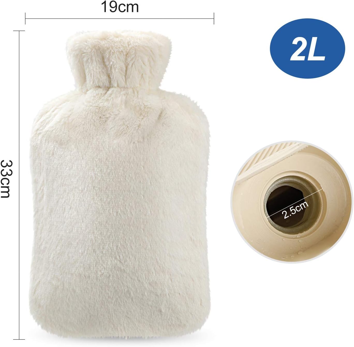 Homealexa Hot Water Bottle with Soft Cover 2L, Comfortable, Safe and Durable Heat Retention Good Performance - Image 4