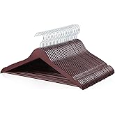 Amazon Basics Wood Suit Clothes Hangers for Closet Organizer, Cherry, 30-Pack
