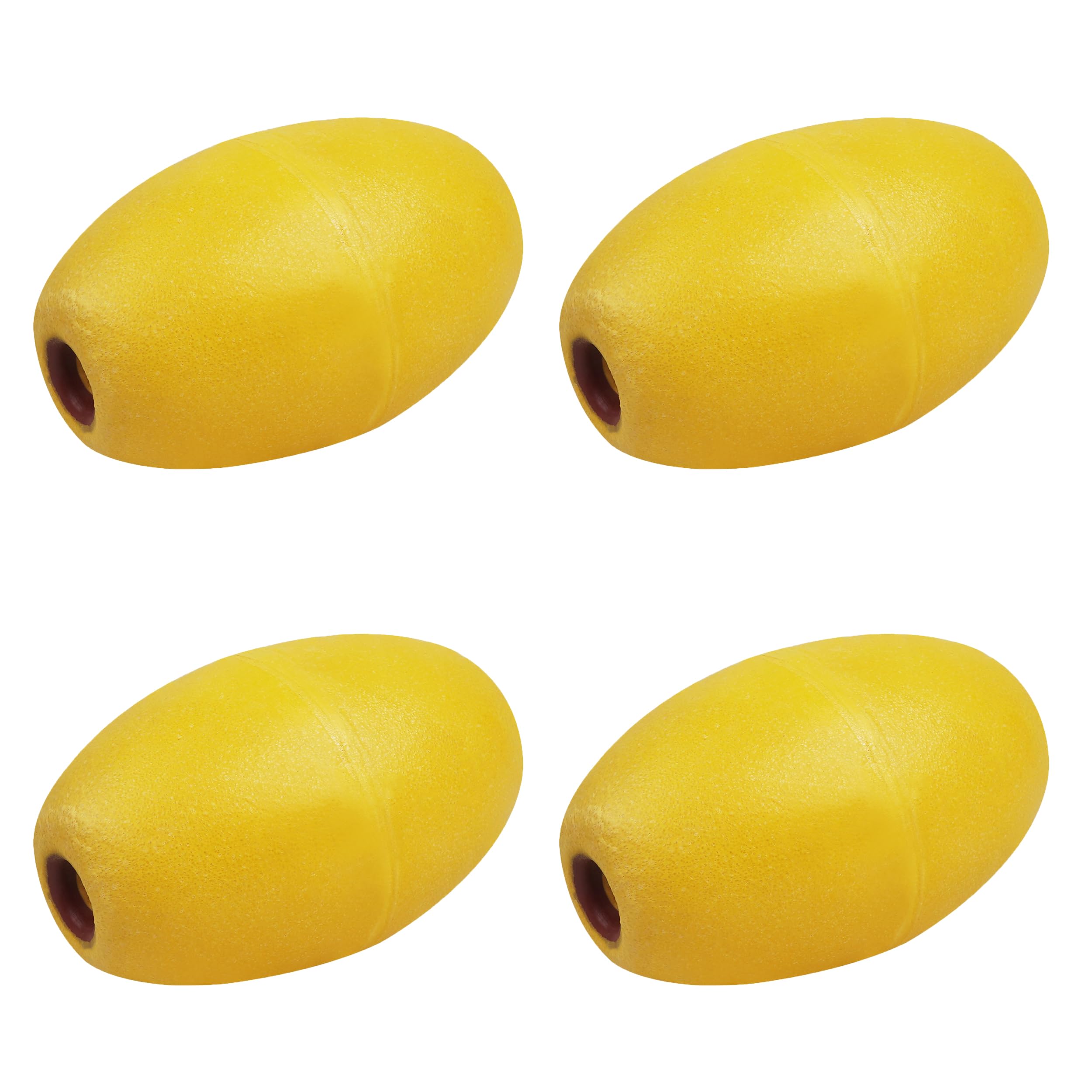 Rope Floats Marine Buoy Float, 4pcs Fishing Marker Buoy EVA Yellow Boat Accessory Kayak Canoe Drift Anchor Floating Ball for Tow Rope Throw Line Dock Marine Accessories (YELLOW, L*W-13.5 * 9cm)