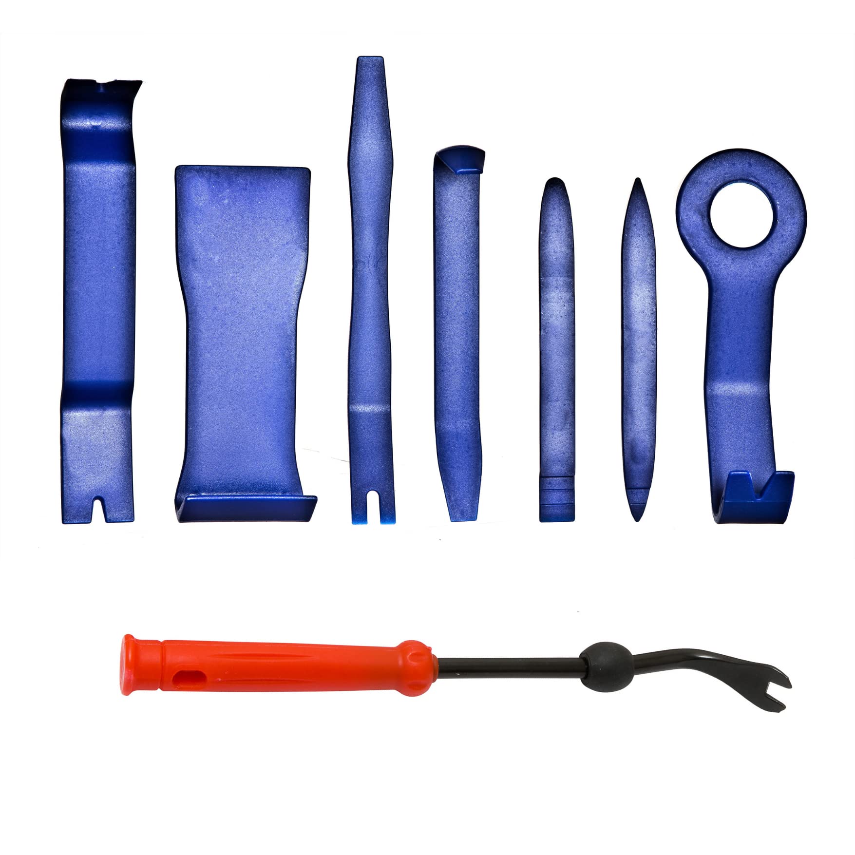 Compact 8Pc Super-Strong Car Trim Removal Tools Set – 7 x Anti-Scratch Tools + 1 x Upgarded Fastener Removal - Pry Tools for Easily Removing Door Panels Consoles Dashboards – Car Trim Removal Kit