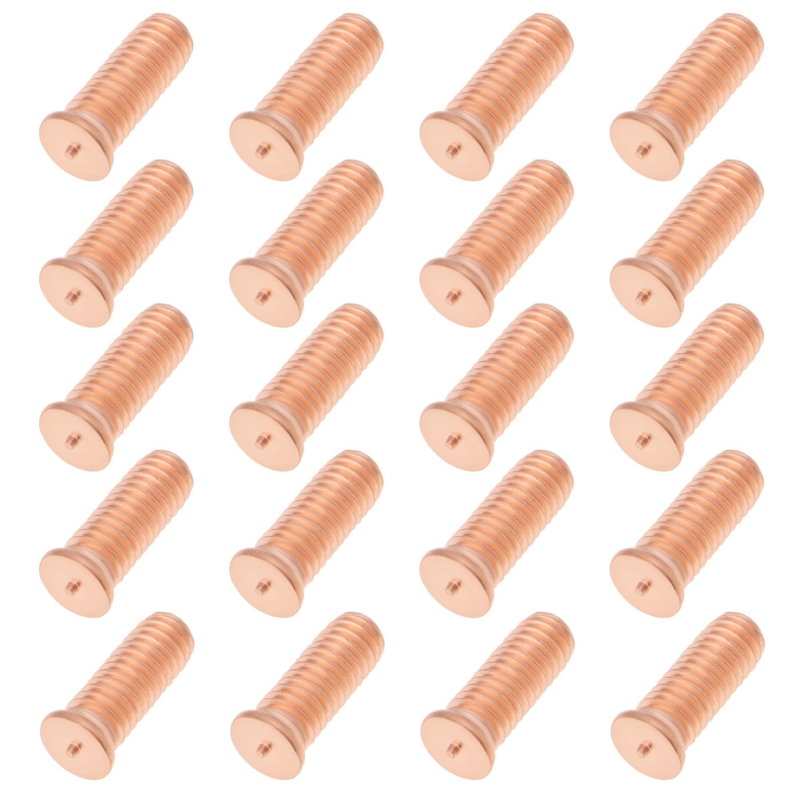 YINETTECH 200Pcs M6x16 Carbon Steel Copper Plated Stud Weld Spot Plated Copper Welding Screw Solder Point Nail Bolt or Capacitor Discharge