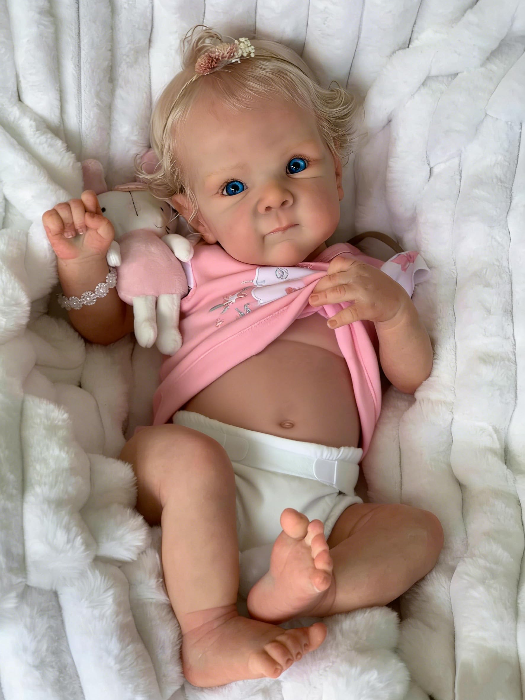 Zero pam Reborn Baby Dolls Silicone Full Body-45CM Realistic Baby Doll, Anatomically Correct Girl Silicone Babys Doll Lifelike Reborn Babies Real Life Dolls For Girls Age 3+