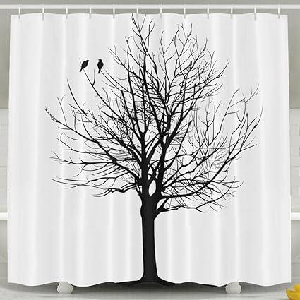 Nnhky Shower Curtain Fabric For Bathroom 60 X 72 Trees Raven
