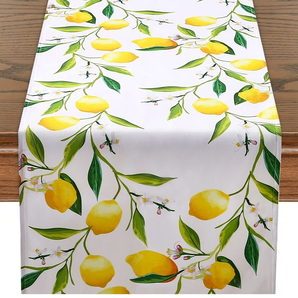 ARVOV Modern Table Runner, Floral Yellow Polyester, 40x140 cm