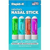 Nasal Sticks (4 Pack) – Nasal Inhaler Stick for Allergy Support, Sinus Relief, Focus Boost – Menthol Vapor Inhalers with Essential Oils (Mint, Lavender, Tropical, Wintermint)