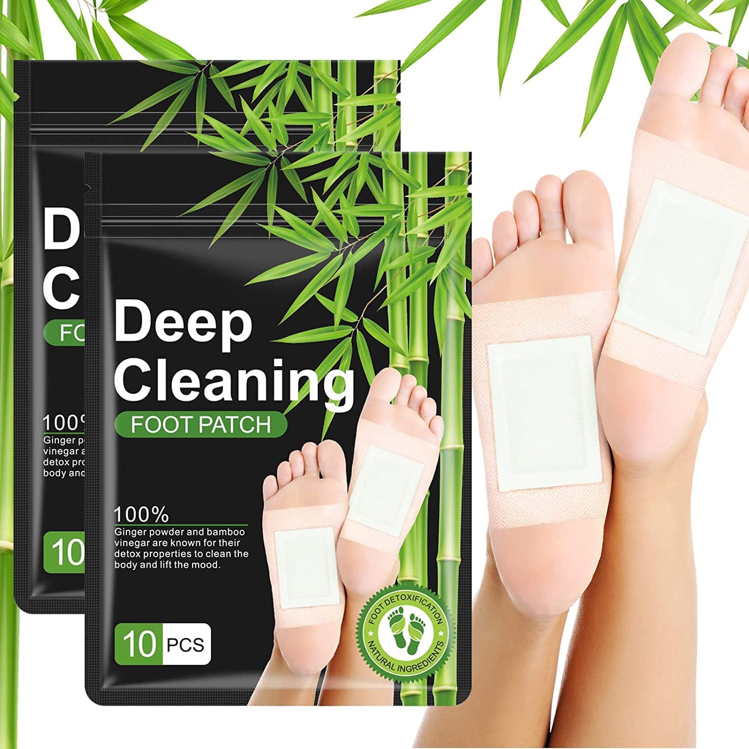 20 Pcs Foot Patches, Foot Pads, Foot Patches, 100% Natural Foot Pads Lmprove Sleep Quality Enhance Blood Circulation, with Bamboo Vinegar and Ginger Powder