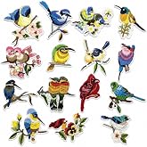 Vintage Bird Applique Patches, Iron on Embroidery Patches for Clothes Hats | 15 Bird Patches, 15 Unique Designs, 1.3-3.7 x 2.4-3.5 in, Dense Embroidery &amp; Iron on Backing