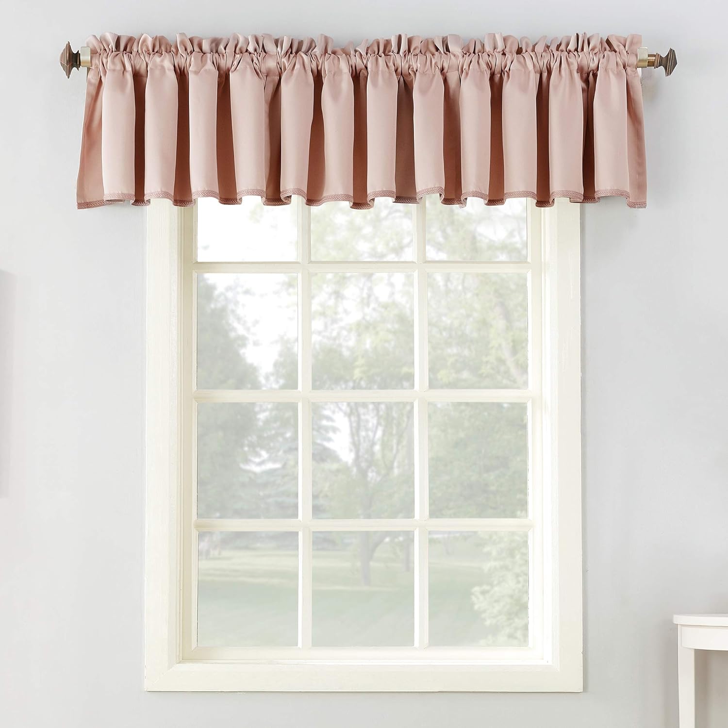 Sun Zero Barrow Collection Rod Pocket Room Darkening Valance, 54