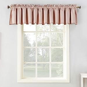 Sun Zero Barrow Collection Rod Pocket Room Darkening Valance, 54