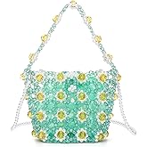QTKJ Crossbody Bag for Women, Flower Beaded Handbag, Evening Purse for Party Wedding Travel(Green)