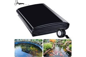 XLSXEXCL Pond Liner,10 x 10 Feet HDPE Garden Pond Liner, 7.8 Mil Thickness Flexible Liners Black Pond Skin for Waterfall, Stream, Fountains and Waterscape