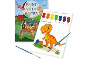 ALNETI Paint with Water Coloring Books for Toddlers - Watercolor Painting Activities for Kids Ages 3-5 5-7 - Dinosaur Arts and Crafts Activity Kit - Dino Gifts for Boys 3 5 2 4 Year Old - Kid Art Craft
