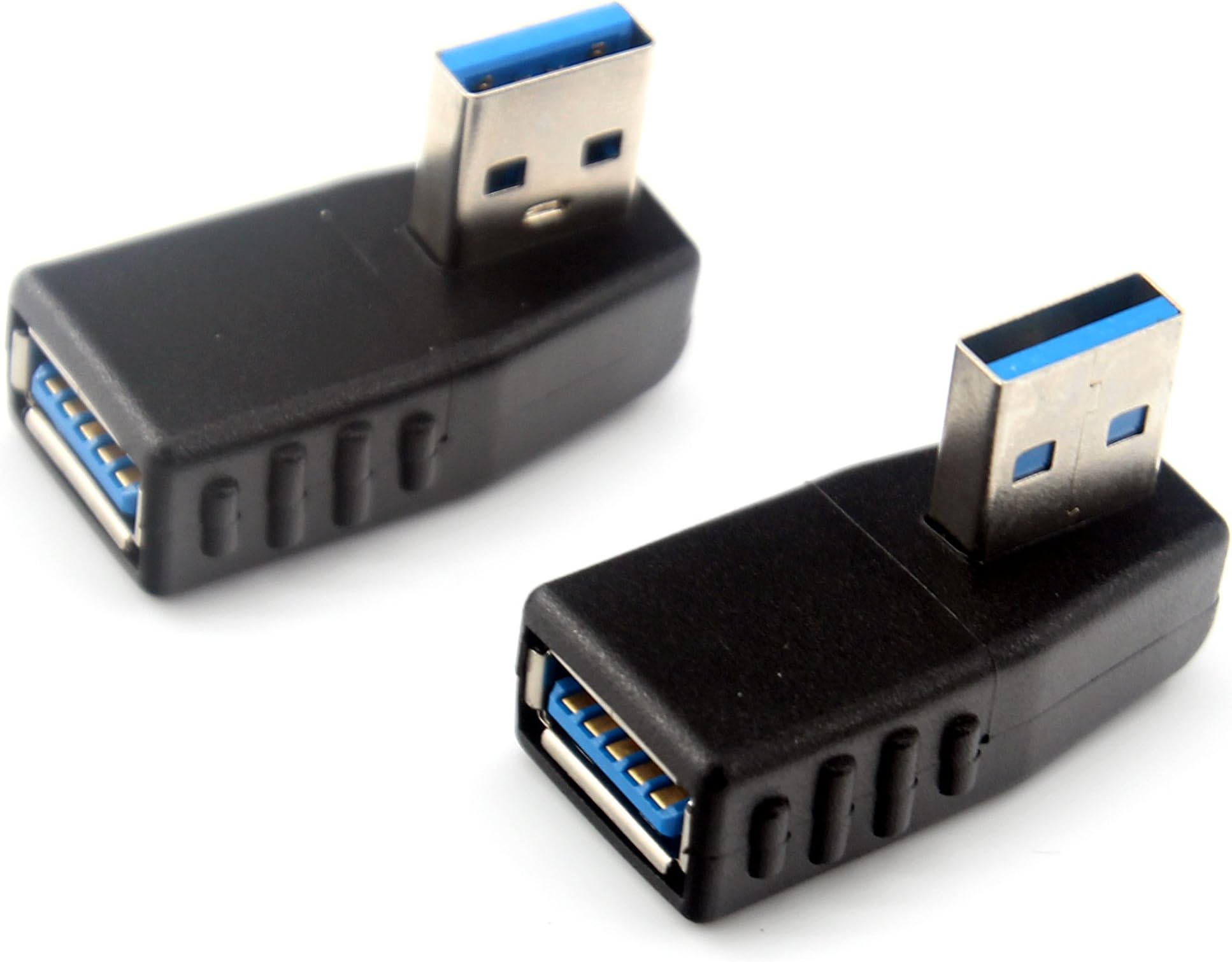 JEVIT Super Speed USB 3.0 Vertical Left Angle and Right Angle Adapter USB 3.0 Male to Female 270 Degrees dapter Coupler Connector