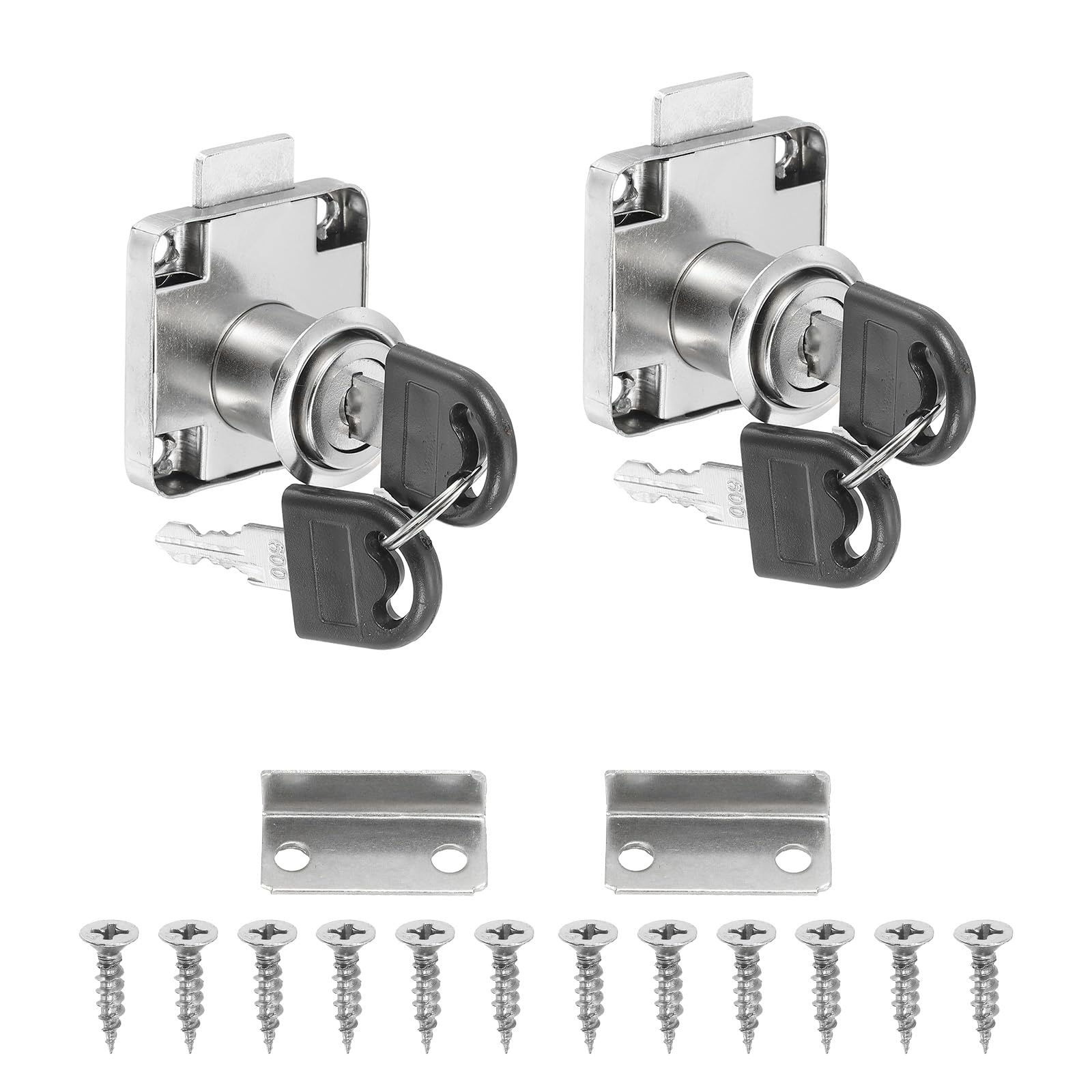 PATIKIL Drawer Lock with Keys 2Pcs Desktop Lock 7/8"(22mm) Cylinder Length 3/4"(19 mm) Cylinder Dia Alloy Steel Mailbox Locks Keys Alike for File Drawer Storage Lock