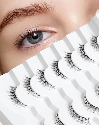 Onlyall D Lite False Eyelashes Thin Band Natural Look Wispy 7 Pairs HL50