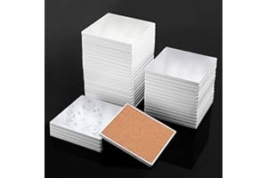 50 Pieces 4x4 Inch Sublimation Blank Ceramic Coasters, Glazed Ceramic Tiles Coasters, Ceramic Tiles with Cork Backing Pads for Painting, DIY Crafts, Mosaics, Square, Sublimation, White. by GNIEMCKIN