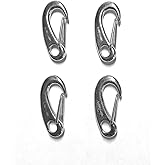 US STAINLESS 4 Pieces Stainless Steel 316 Spring Snap Lobster Claw 1.25" (32mm) Marine Grade