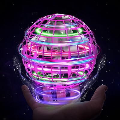 XINHOME Flying Ball Orb Toy RGB Light USB Rechargeable Hand Controller Drone