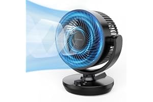 DR.PREPARE Oscillating Air Circulator Fan for Bedroom, 11.3” Height Powerful Table Fan, 70° Auto-Oscillating, 100° Adjustable Tilt, 3 Speeds, Efficient Cooling & Circulation for Home, Kitchen, Office