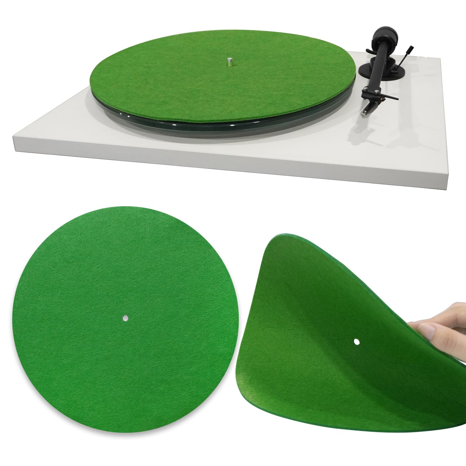 12" Felt Slipmat Vinyl Record Player Mat LP Green Anti-Static Turntable Upholstery Gift