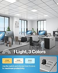Sunco 2 Pack 2x2 LED Flat Panel Light, Selectable
