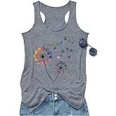 Vintage Mandala Graphic Tank Tops for Women Summer Beach Graphic Loose Tanks Vest USA Flag Vacation Racerback Tank Cami
