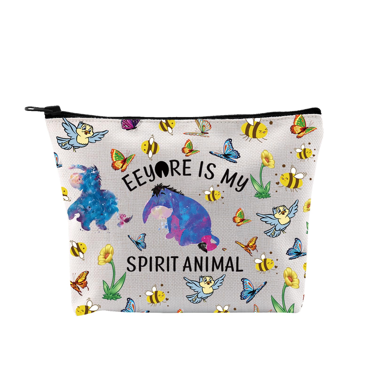 PLITI Funny Eeyore Lover Gifts Eeyore is My Spirit Animal Eeyore Makeup Bag Cartoon Character Fans Gift (Spirit Animal eey bagU)