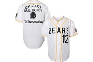 TKJPYWYH Bad News Bears Movie Baseball Jersey for Men,12 Tanner Boyle 3 Kelly Leak 1976 Chico's Bail Bonds Sports Shirt S-3XL
