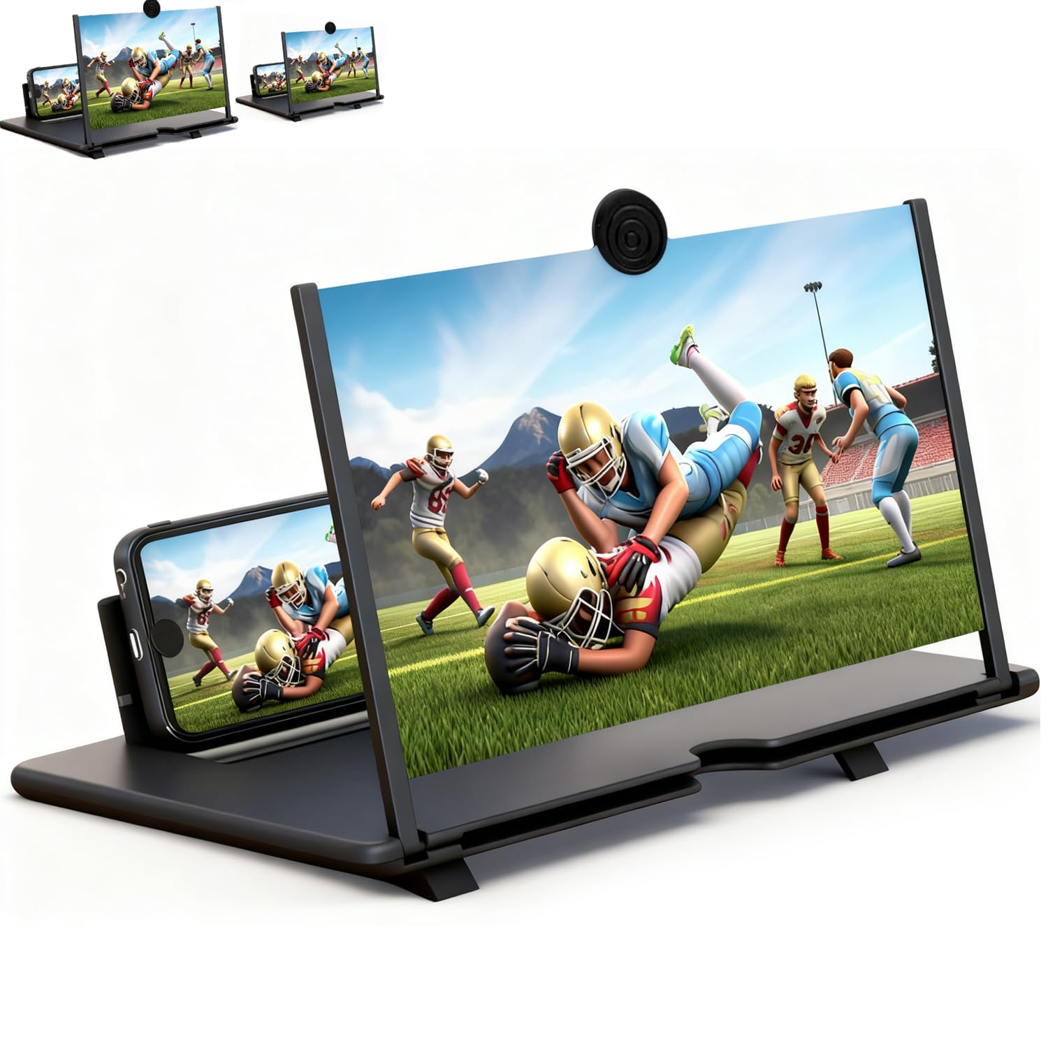 Photo 1 of 14 Inch Screen Magnifier for Cell Phone,3D HD Foldable Amplifier Phone for Movies, Videos, and Gaming,Foldable Cell Phone Stand with Screen Amplifier,Supports All Smartphones