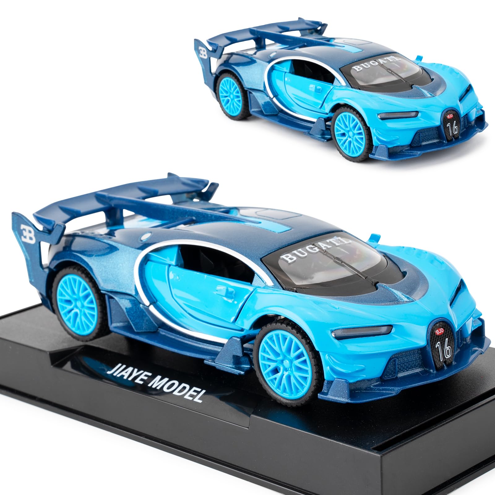 TGRCM-CZ Bugatti Vision GT Supercar 1/32 Zinc Alloy Die Casting Pull Back Car Model Toy Sound and Light for Boy Girl Gift (Blue) — image 1