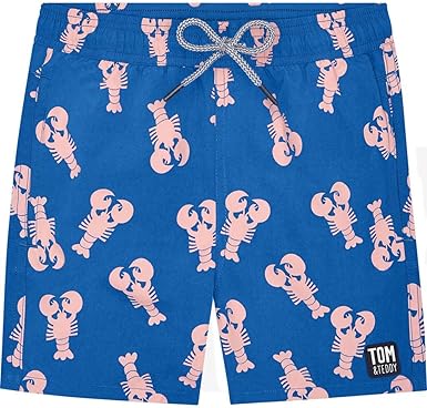 pink and blue swim trunks