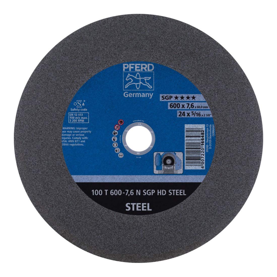 Pferd 66397706 Cutting Discs 100 T600-7.6 A24N Performance Line HD 60.0