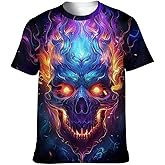 Imcanpen Men's Skull Graphic T-Shirt Summer Short Sleeve Tops