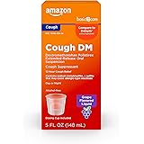 Amazon Basic Care Cough Suppressant DM, Grape Flavor; Cough Suppressant for Adults, 5 Fluid Ounces