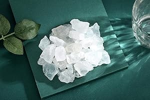 QINJIEJIE 0.9Lbs Clear Quartz Raw Crystals Natural Rough Stones Bulk Large 1" Rocks Wholesale Reiki White Gemstones Fountain Rocks for Decoration Tumbling Cabbing Polishing Wire Wrapping Wicca