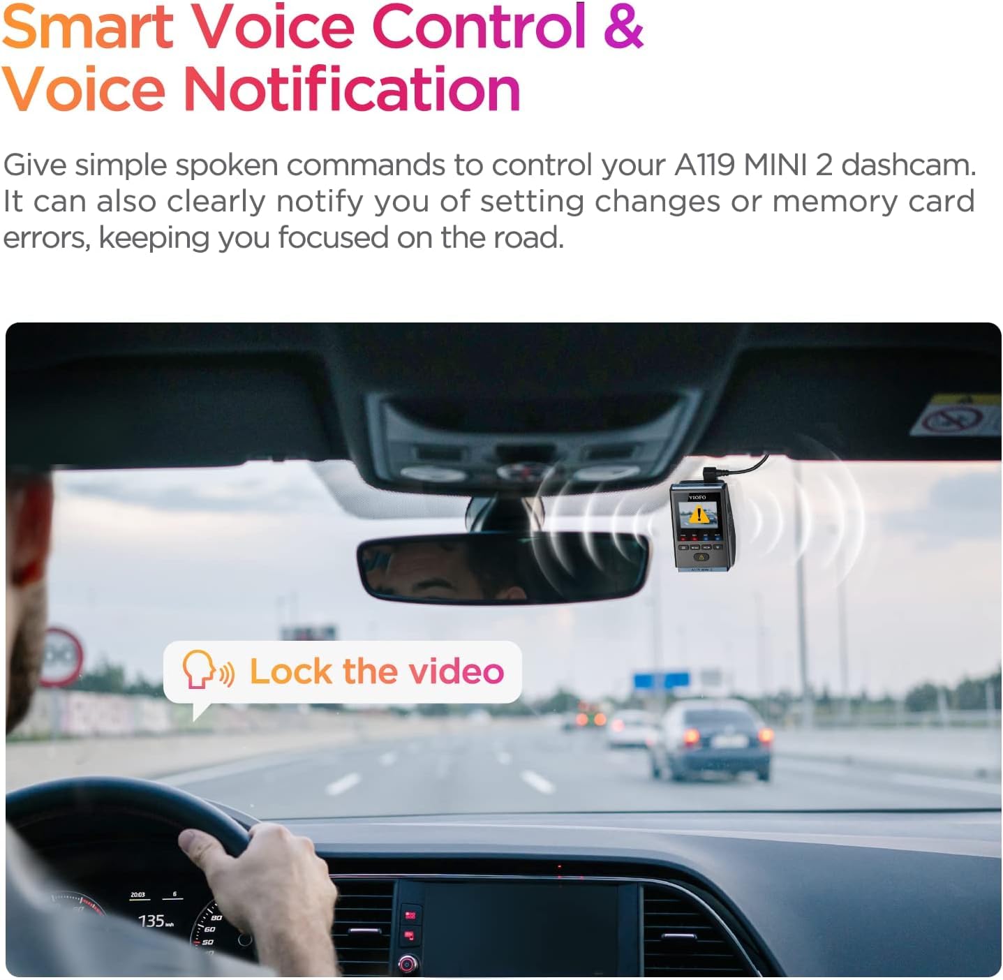 VIOFO Dash Cam A119 Mini 2, STARVIS 2 Sensor, 2K 60fps/HDR 30fps Voice Control Car Dash Camera with 5GHz Wi-Fi GPS, Night Vision 2.0, 24H Parking Mode, Supercapacitor, Support 512GB Max