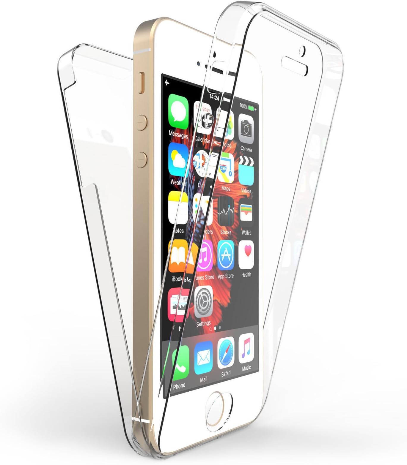 NWNK13 iPhone 5S case/iPhone Se case Premium Quality Crystal Clear case Dual Side Full Body Complete[ Clear ](Shock Re