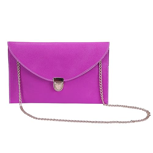 HDE Women's Bright Crossbody Gold Chain Leather Evening Envelope