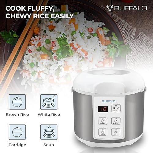 Mini Rice Cooker Buffalo 10-Cup Rice Cooker Stainless Steel