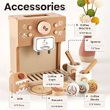 BUYGER Wooden Coffee Machine Toy for Kids Role Play Kitchen Accessories view 6