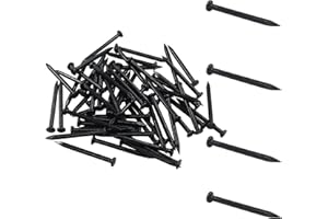 BokWin 60 Pack 1.5 Inch (40mm) Hardware Nails - Carbon Steel Masonry Nails with Pointed Tip for Wood, Concrete & Hanging | Heavy Duty Black Cement for Frames, Plaster & DIY Projects