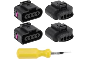 PARSKILO 4pcs Ignition Coil Connector Repair Kit 4B0-973-724 for Audi A3 A4 A6 Q7 4-Way Female Coil Connectors with 0.3cm Spa